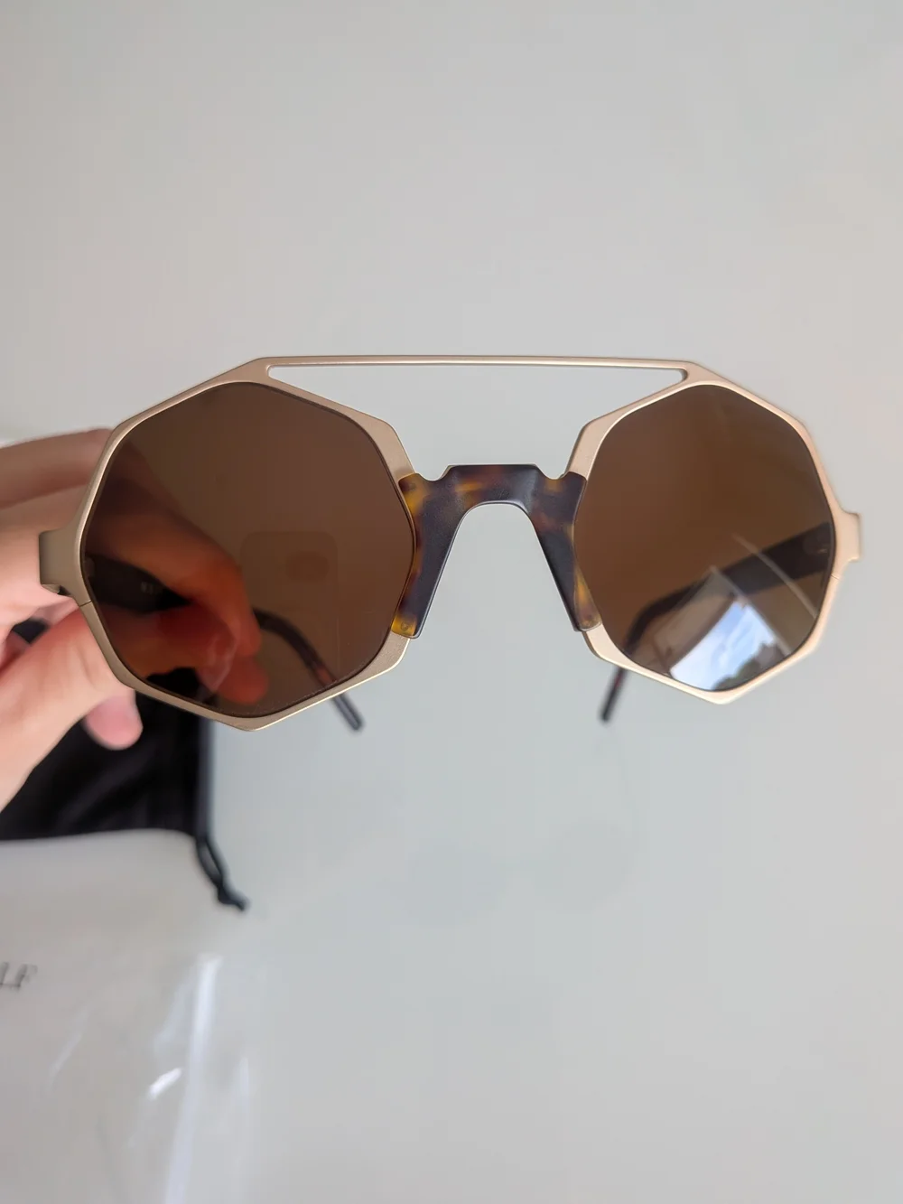 Andy Wolf Arlo Designer Sunglasses Gold Havana Luxury Eyewear NWT